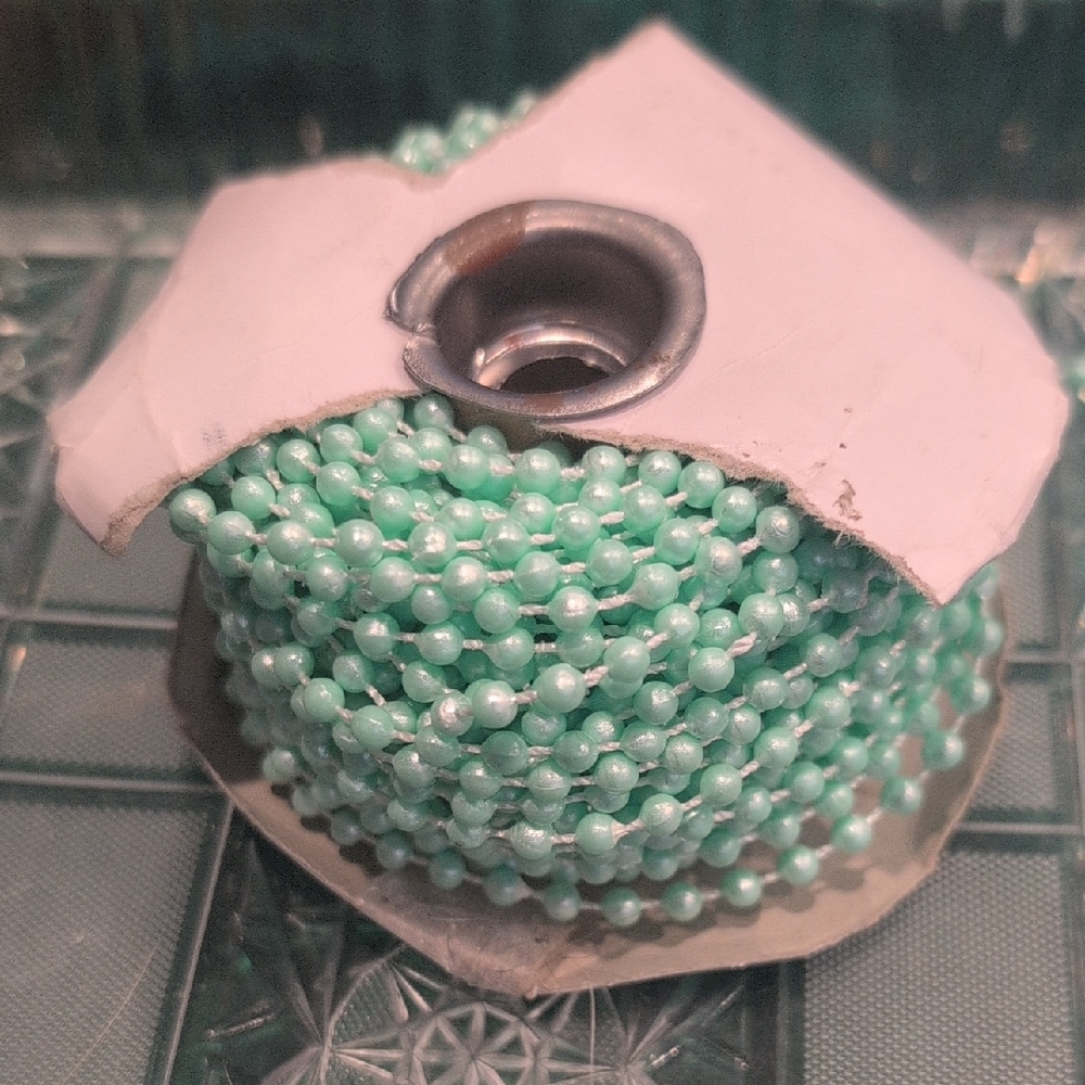Mint Green Beaded Garland Trim - Decorative Crafting Chain